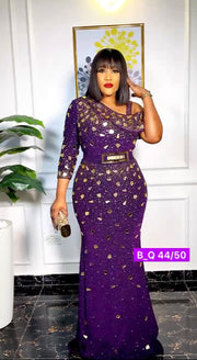 elegant purple mirror dress